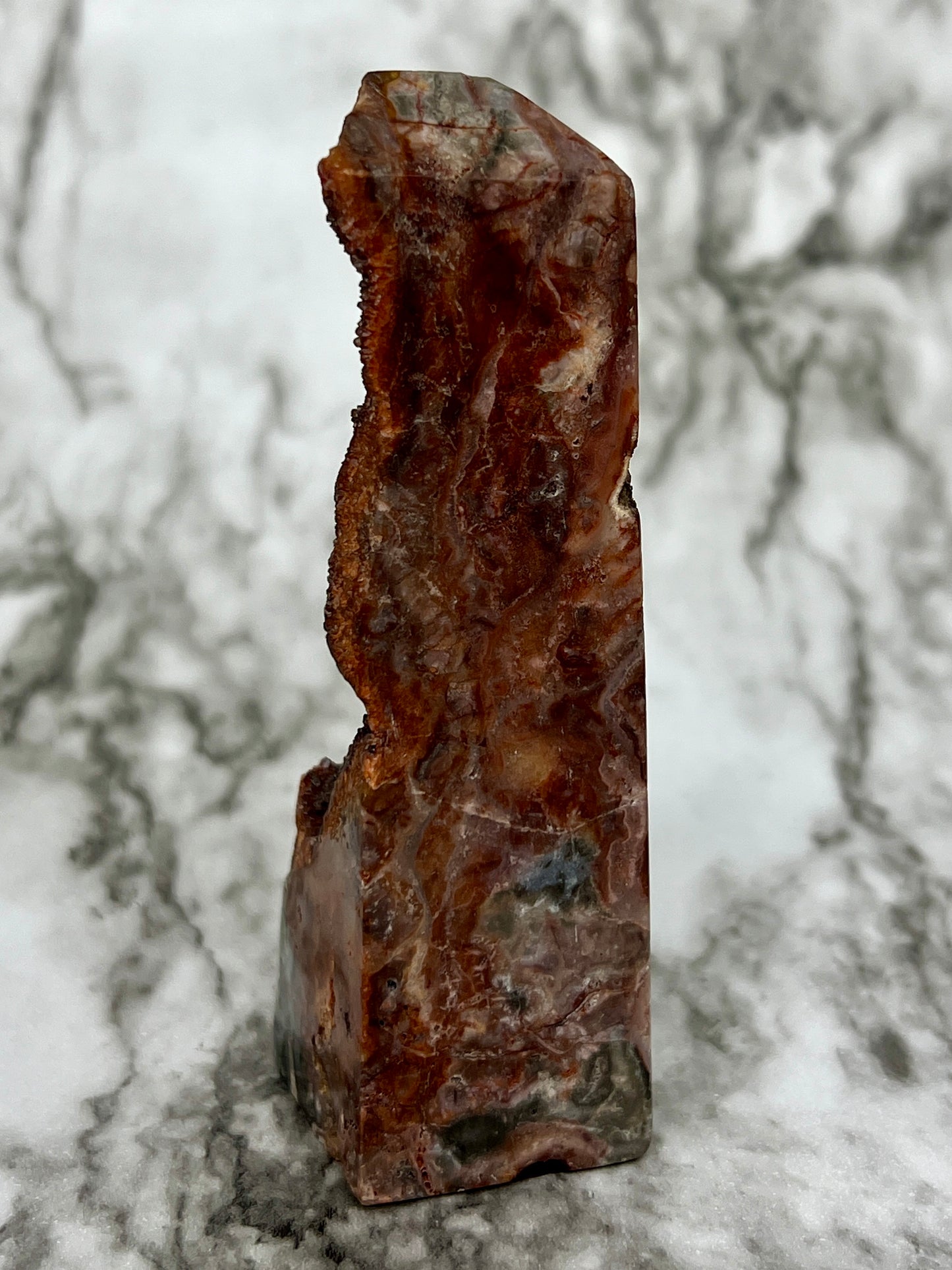 Red Druzy Sphalerite & Quartz Tower