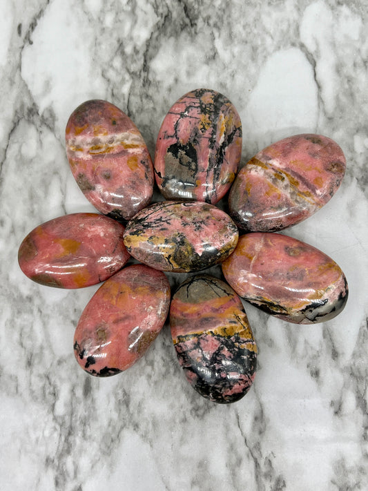 Rhodonite Palm Stone