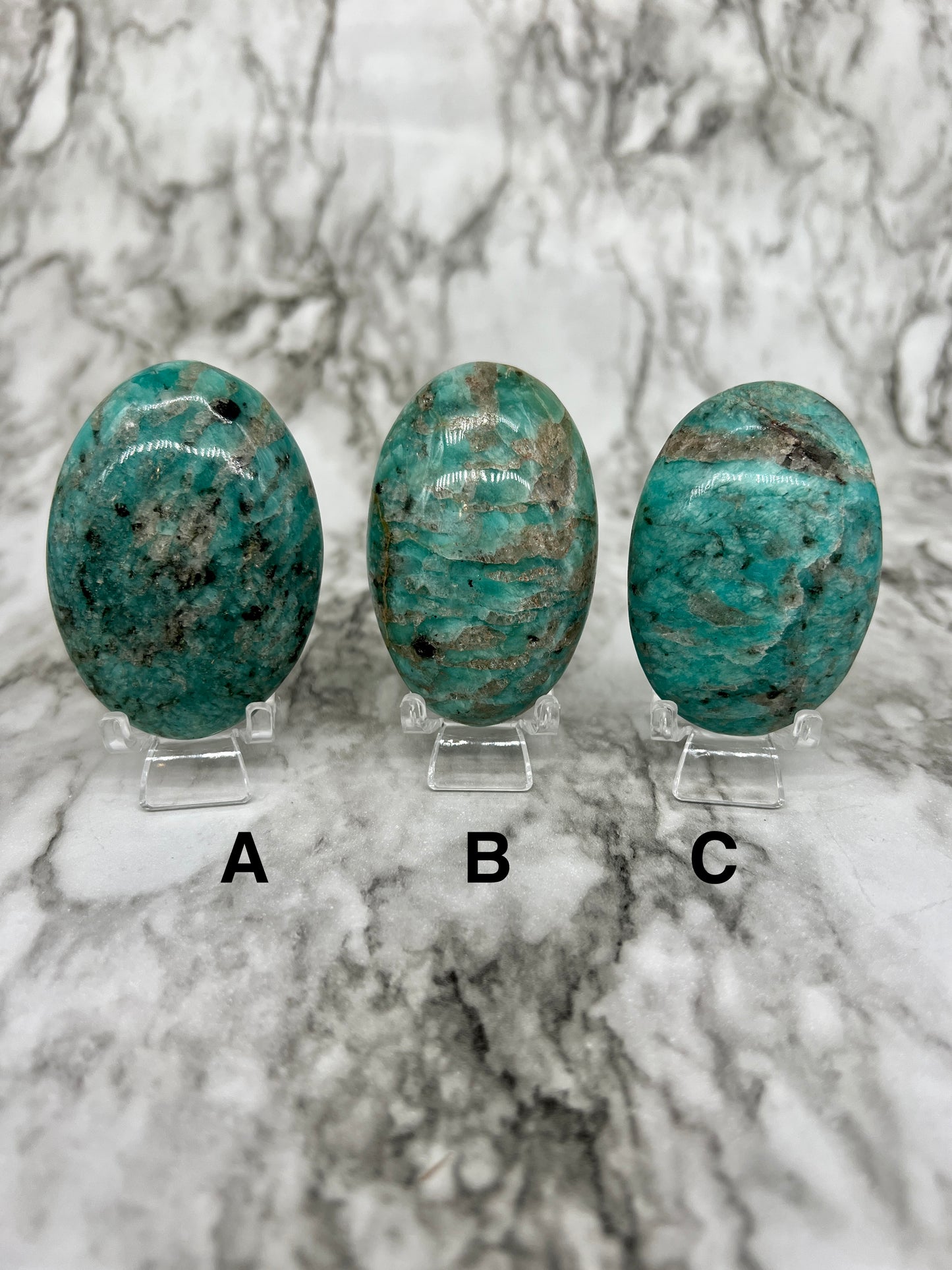 Amazonite & Smokey Quartz Palm Stone