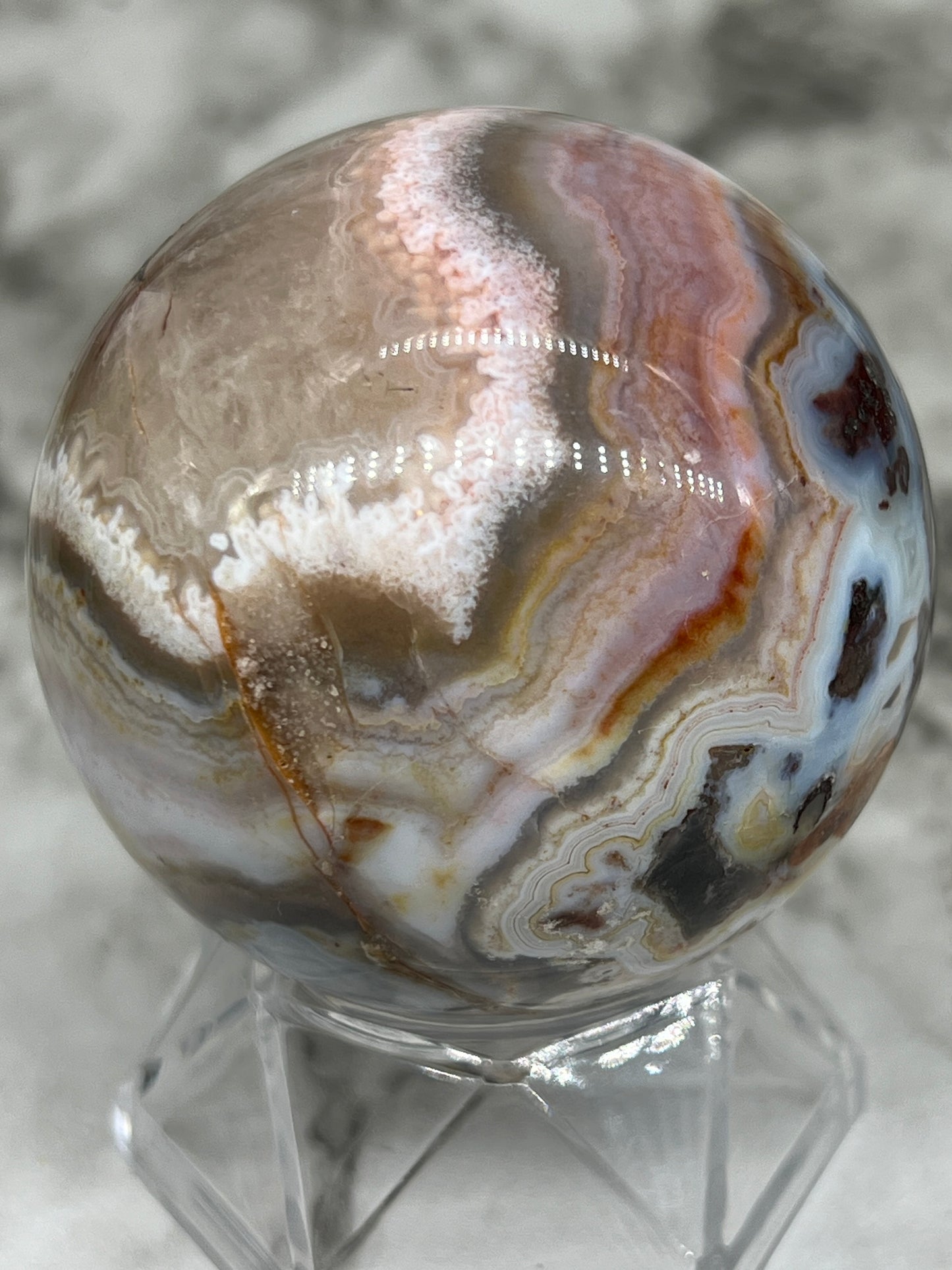 Mexico Crazy Lace Agate Sphere