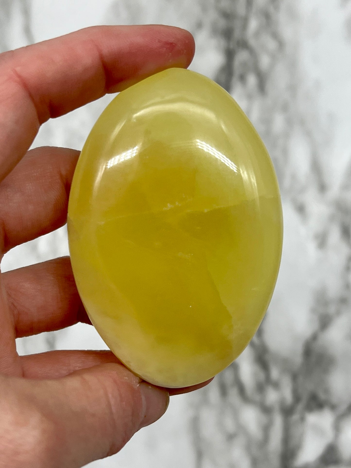 Lemon Calcite Palm Stone