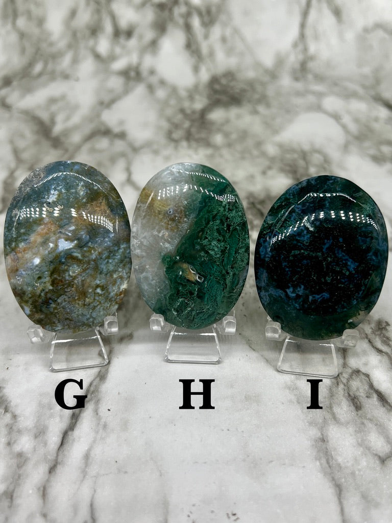 Moss Agate Palm Stone