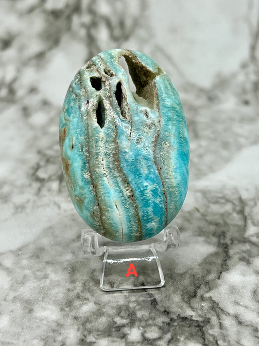 Blue Aragonite & Smithsonite Palm Stone