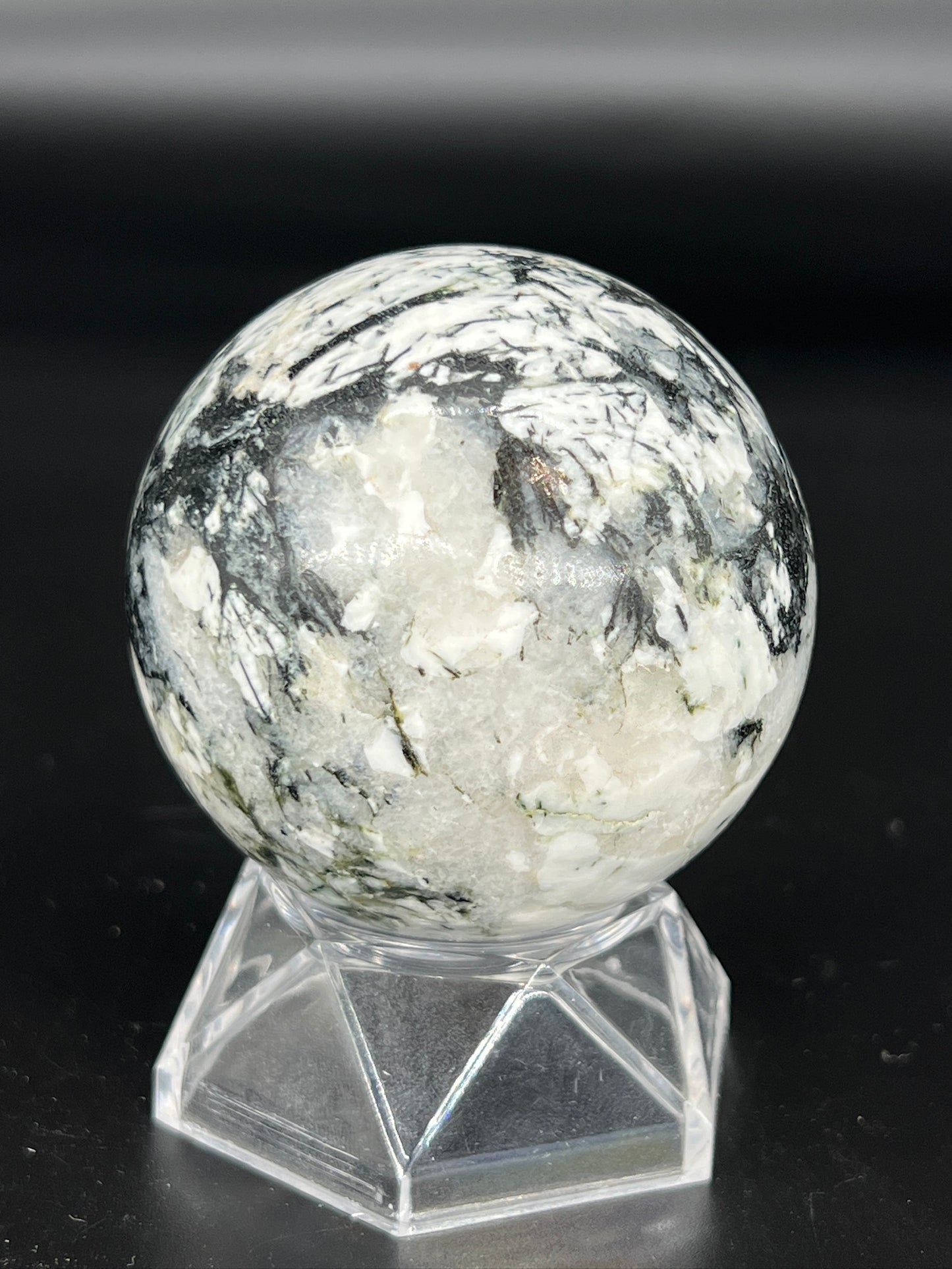 Black Tourmaline with Albite Sphere