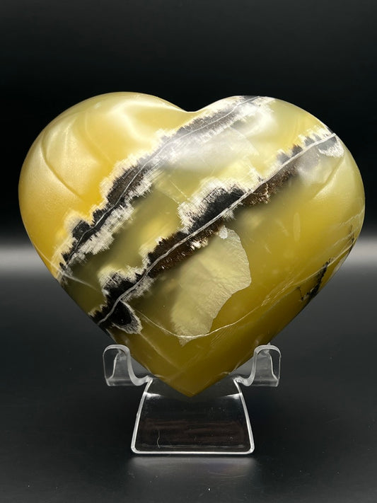 Lemon Calcite Heart