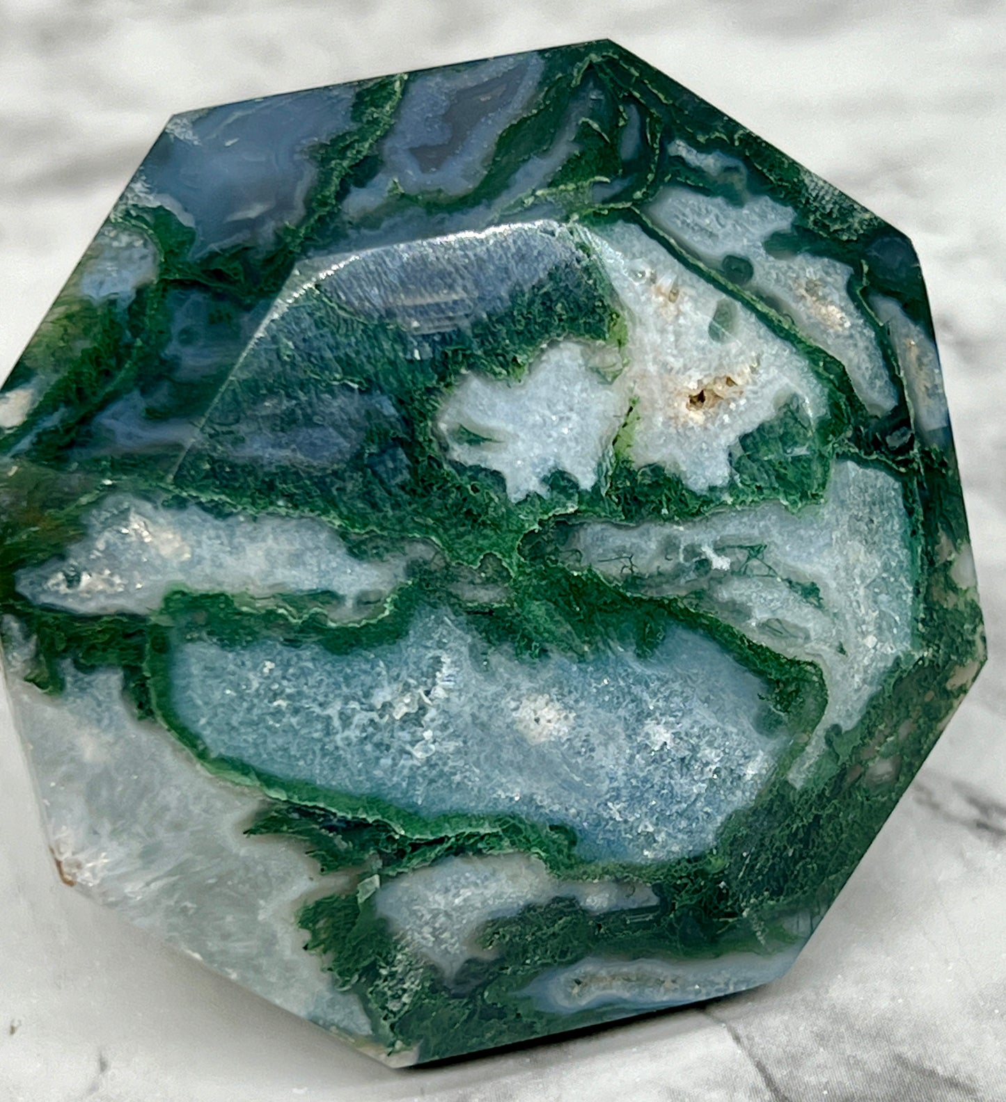 Moss Agate Diamond Carving