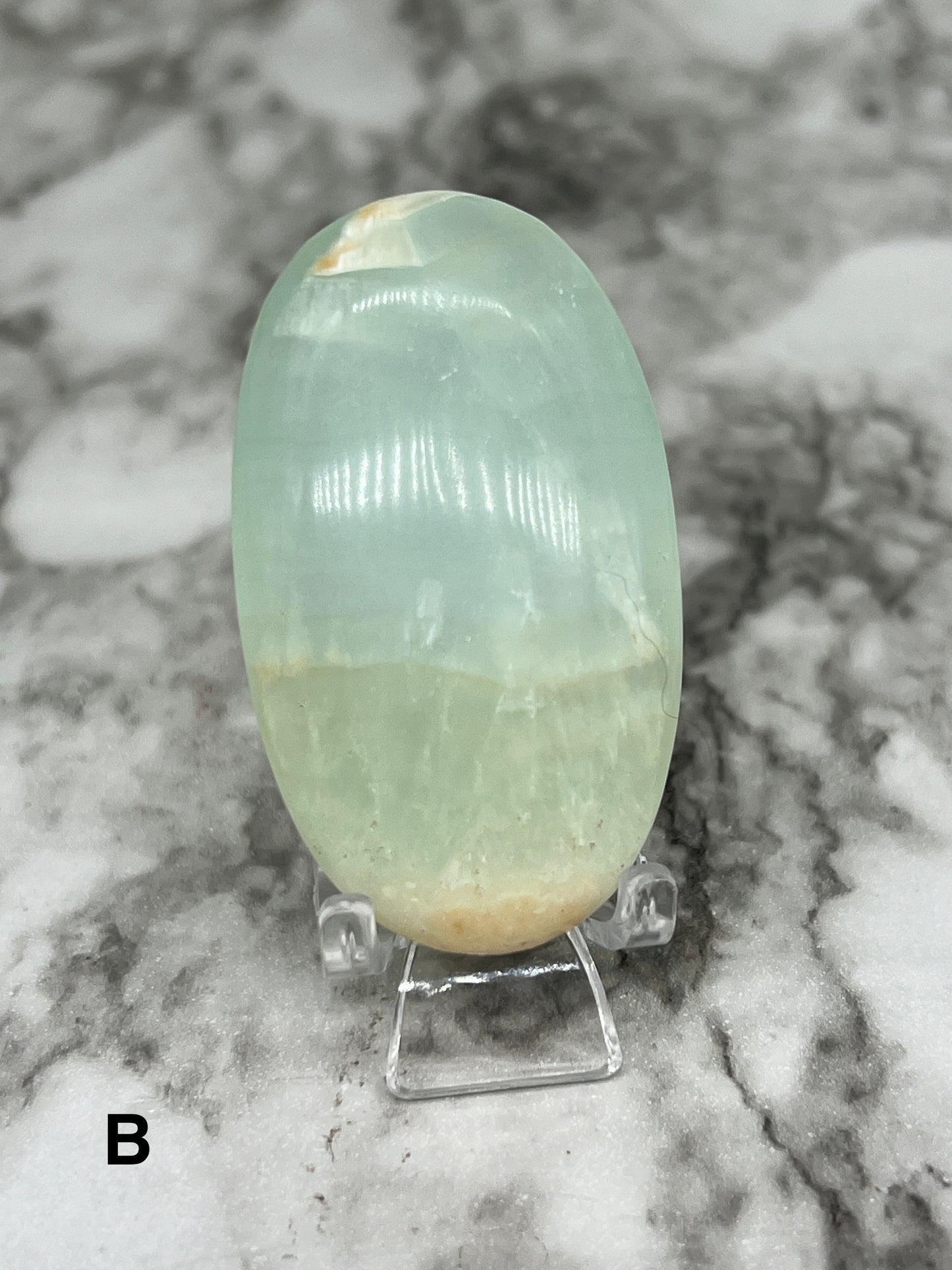 Aqua Caribbean Calcite Transparent Palm 🌈 Rainbow Inclusions