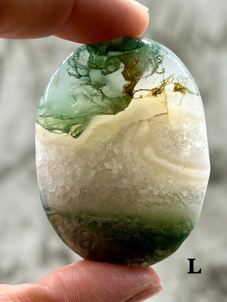 Moss Agate Palm Stone