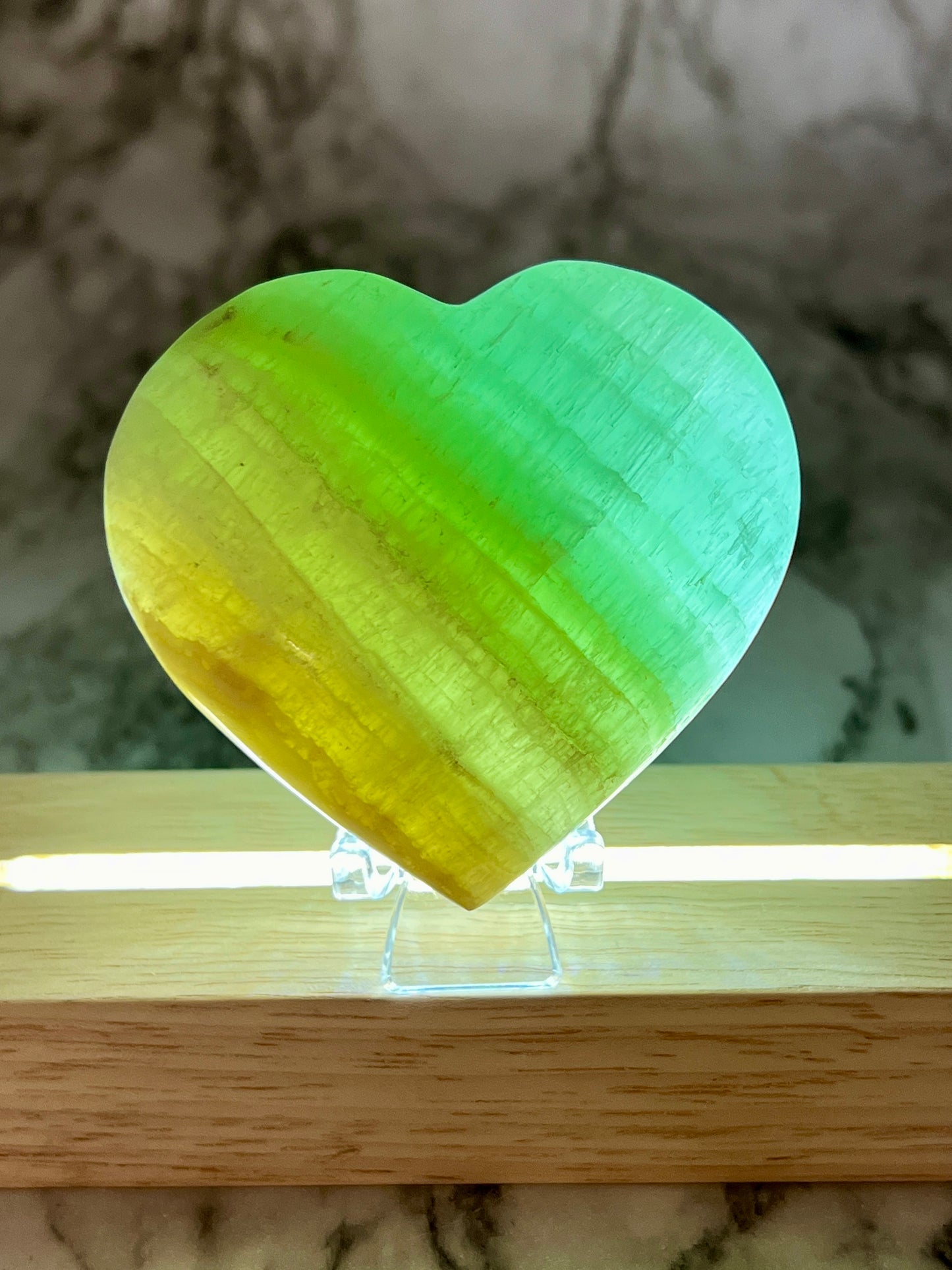 Pistachio Calcite Large Heart