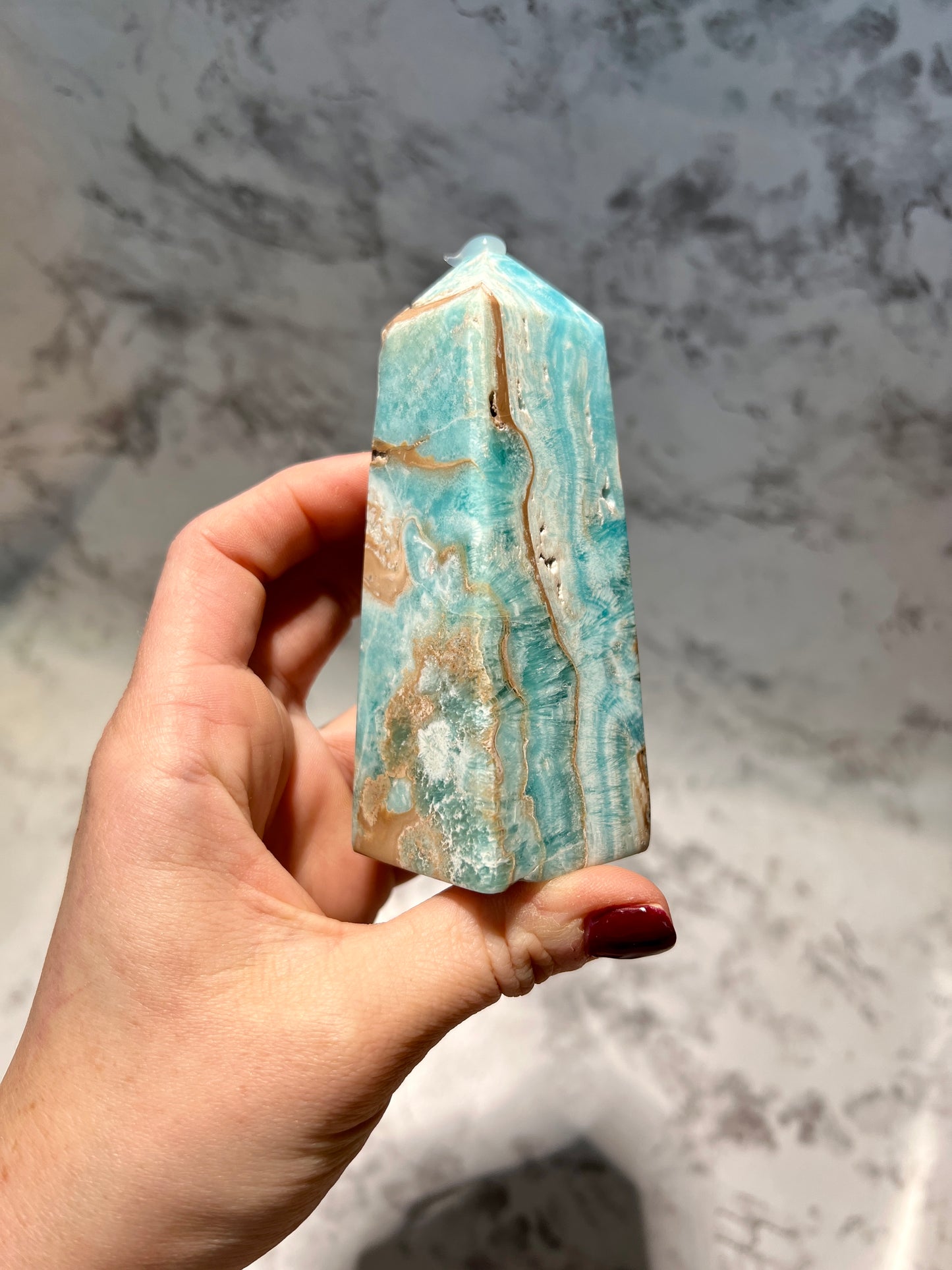 Blue Aragonite & Smithsonite Tower