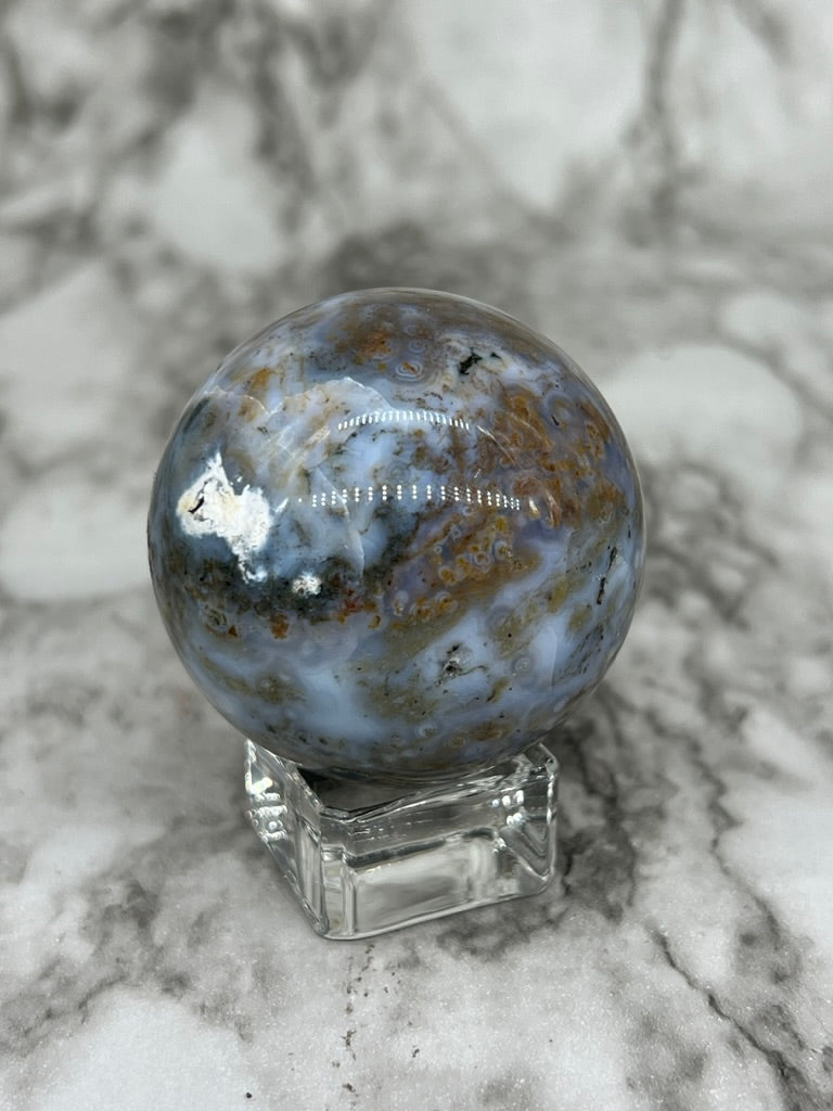Orbicular Ocean Jasper Sphere