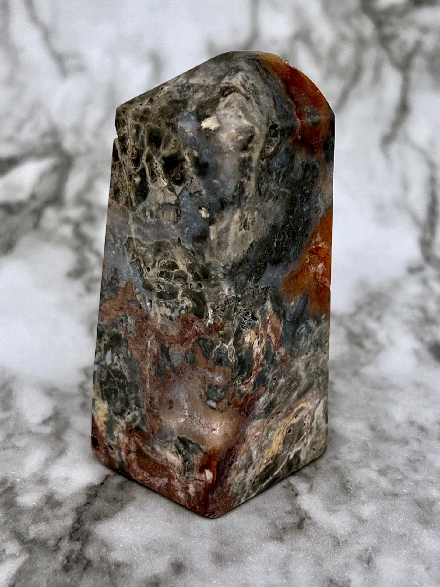 Red Druzy Sphalerite & Quartz Tower