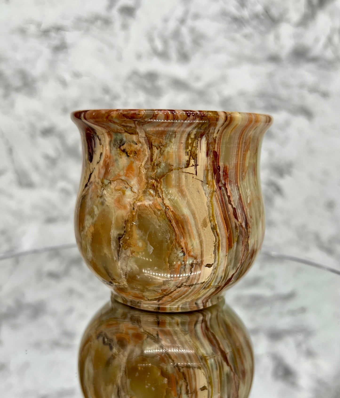 Green Onyx Cup/Pot Carving