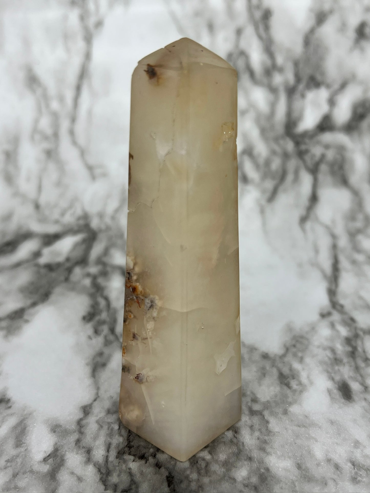 Sakura Plume Agate Tower