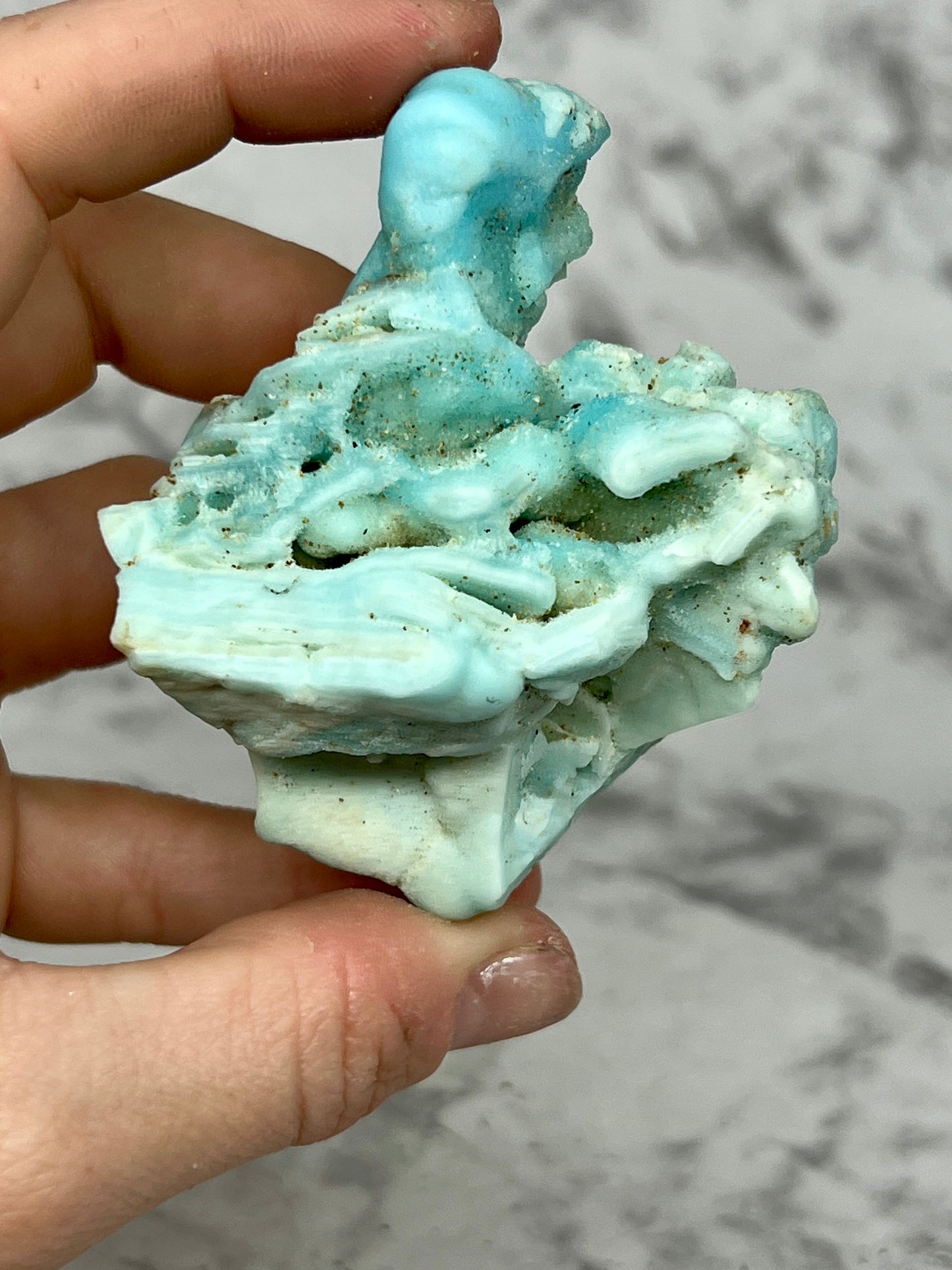 Blue Aragonite Unique Specimen
