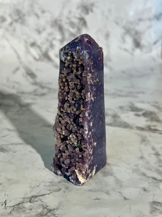 Grape Agate Specimen Tower