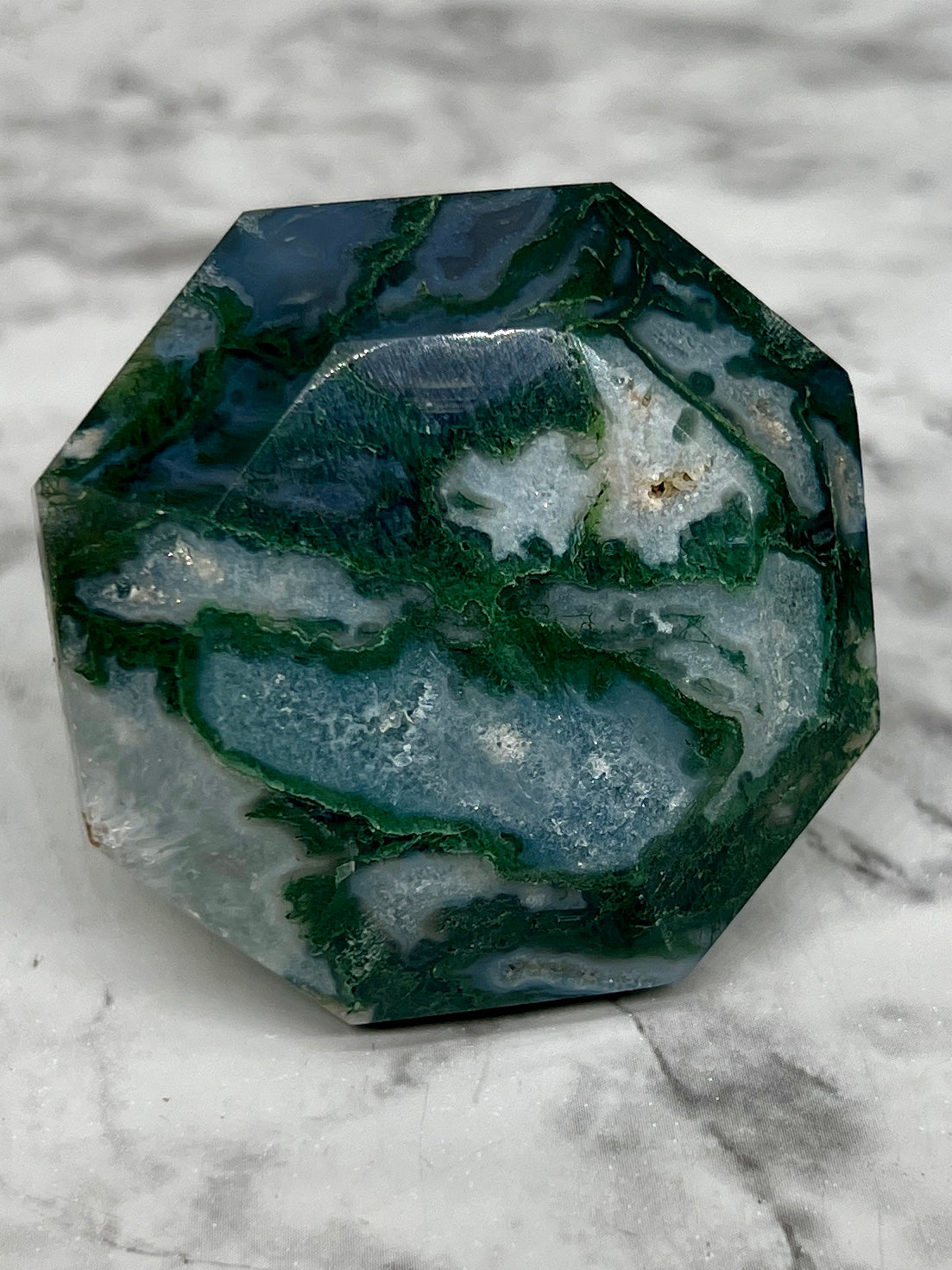 Moss Agate Diamond Carving