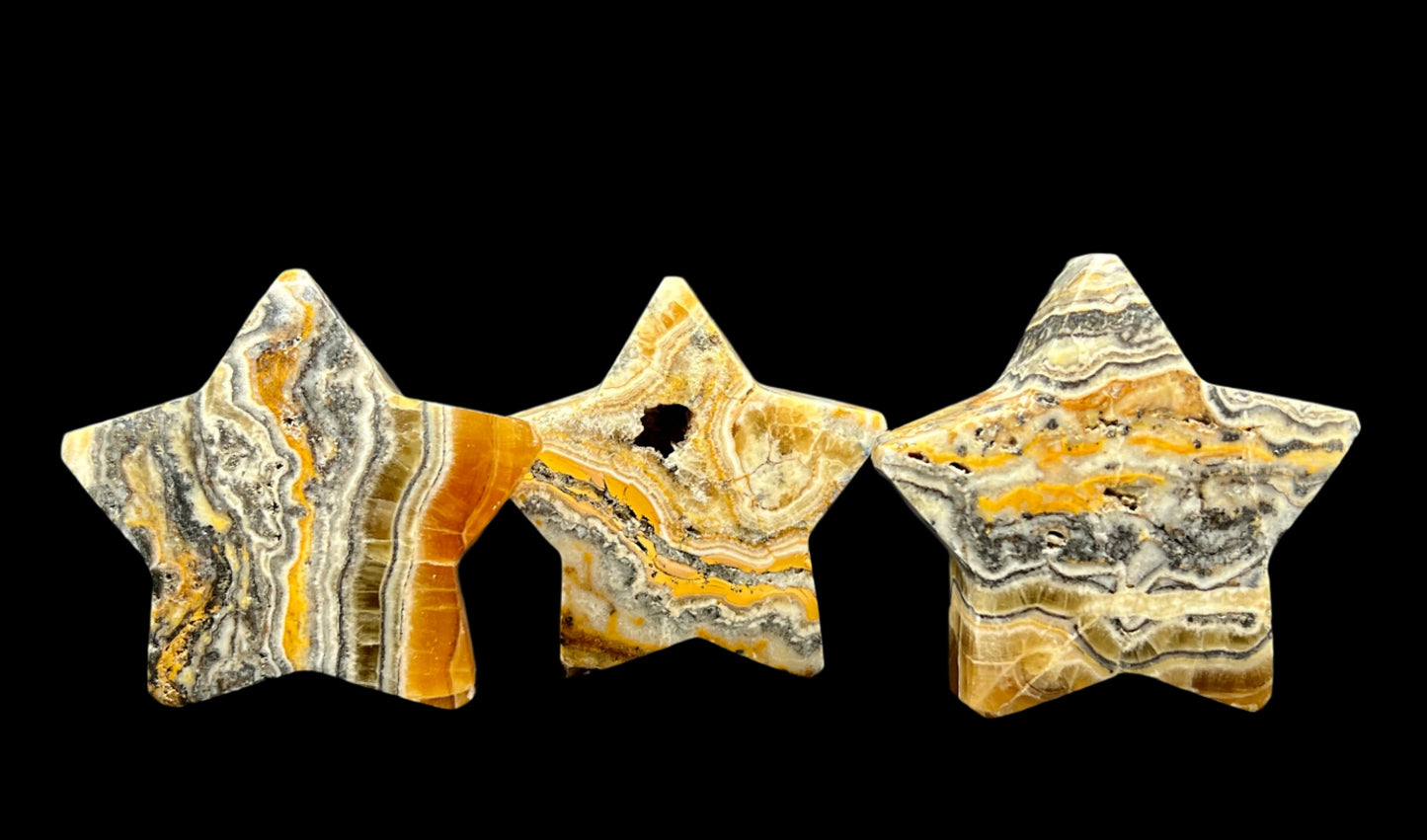 Bumblebee Calcite Star Carving
