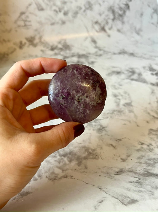 Lepidolite Palm Stone