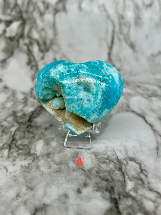 Blue Aragonite & Smithsonite Heart