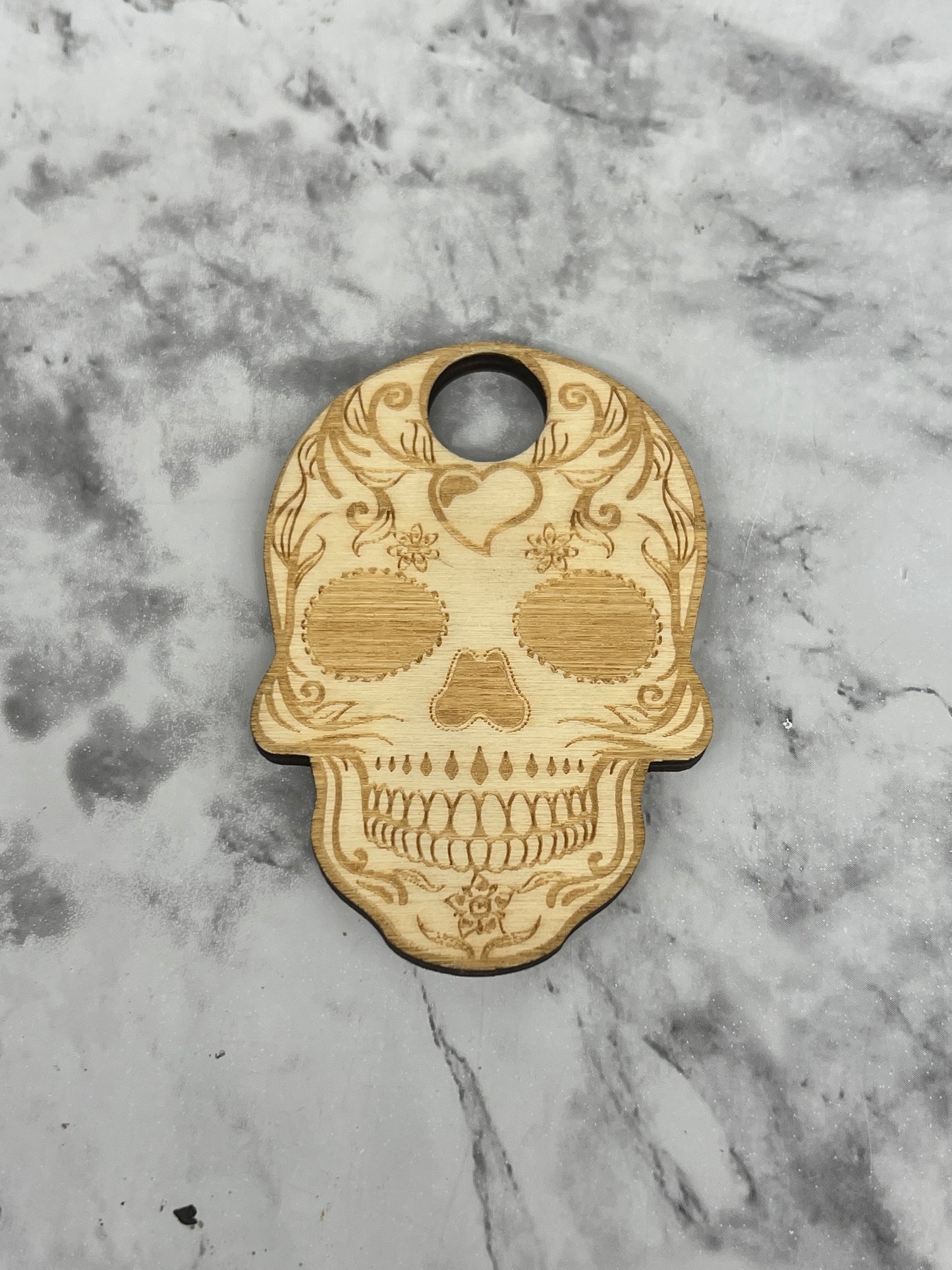 Wooden Sugar Skull Sphere Holder