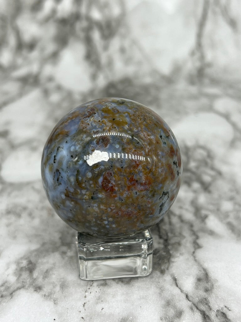 Orbicular Ocean Jasper Sphere