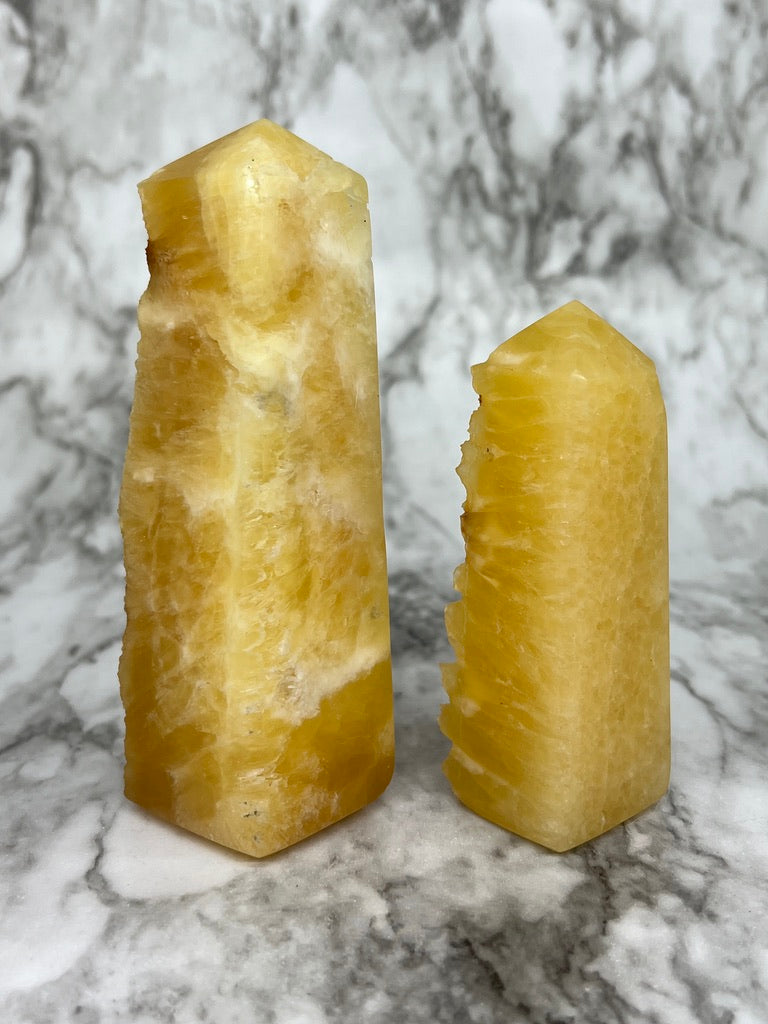 Orange Calcite Specimen Tower