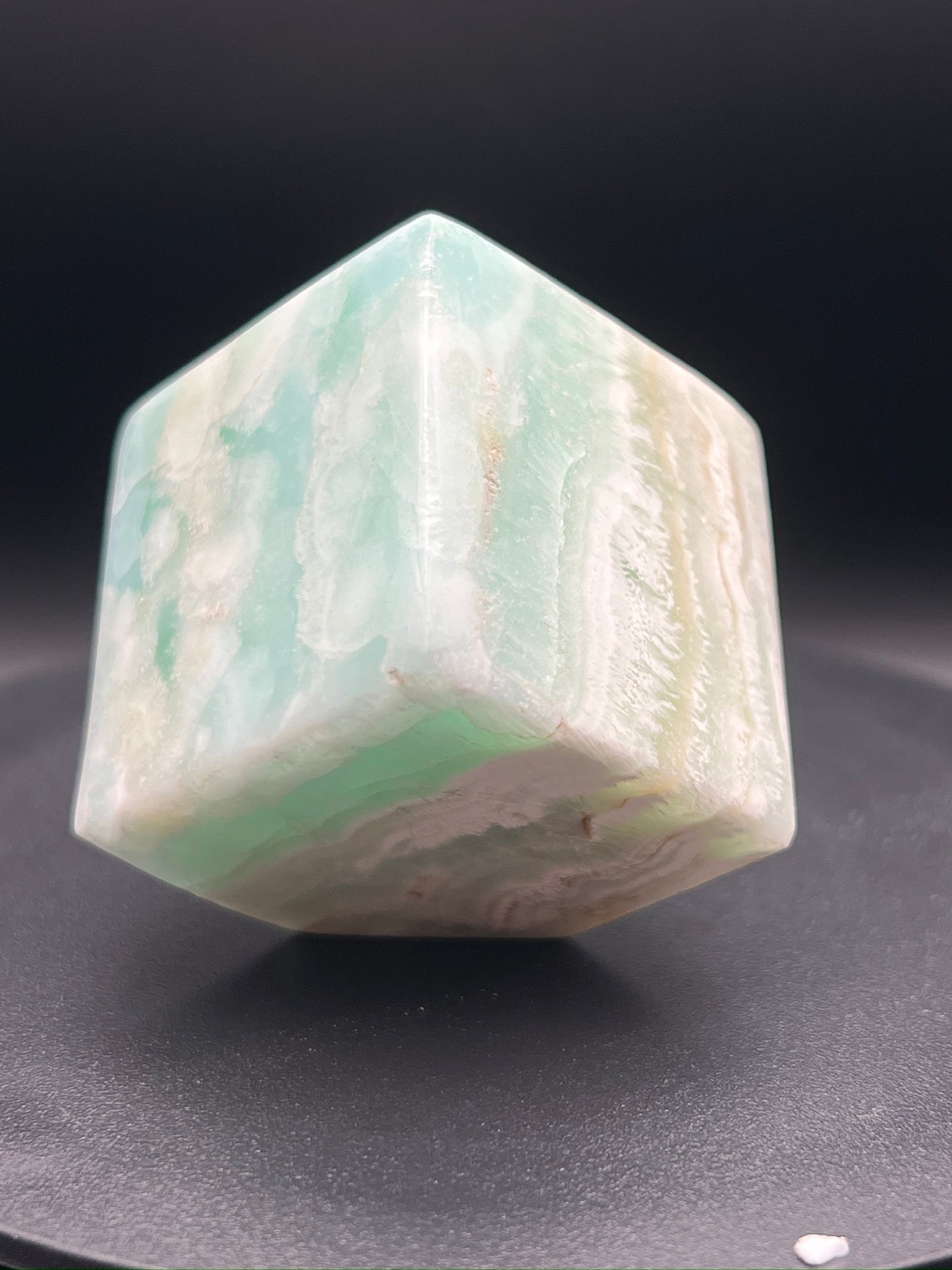 Blue Aragonite Cube Carving