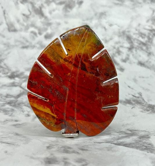 Ocean Jasper Leaf Carving
