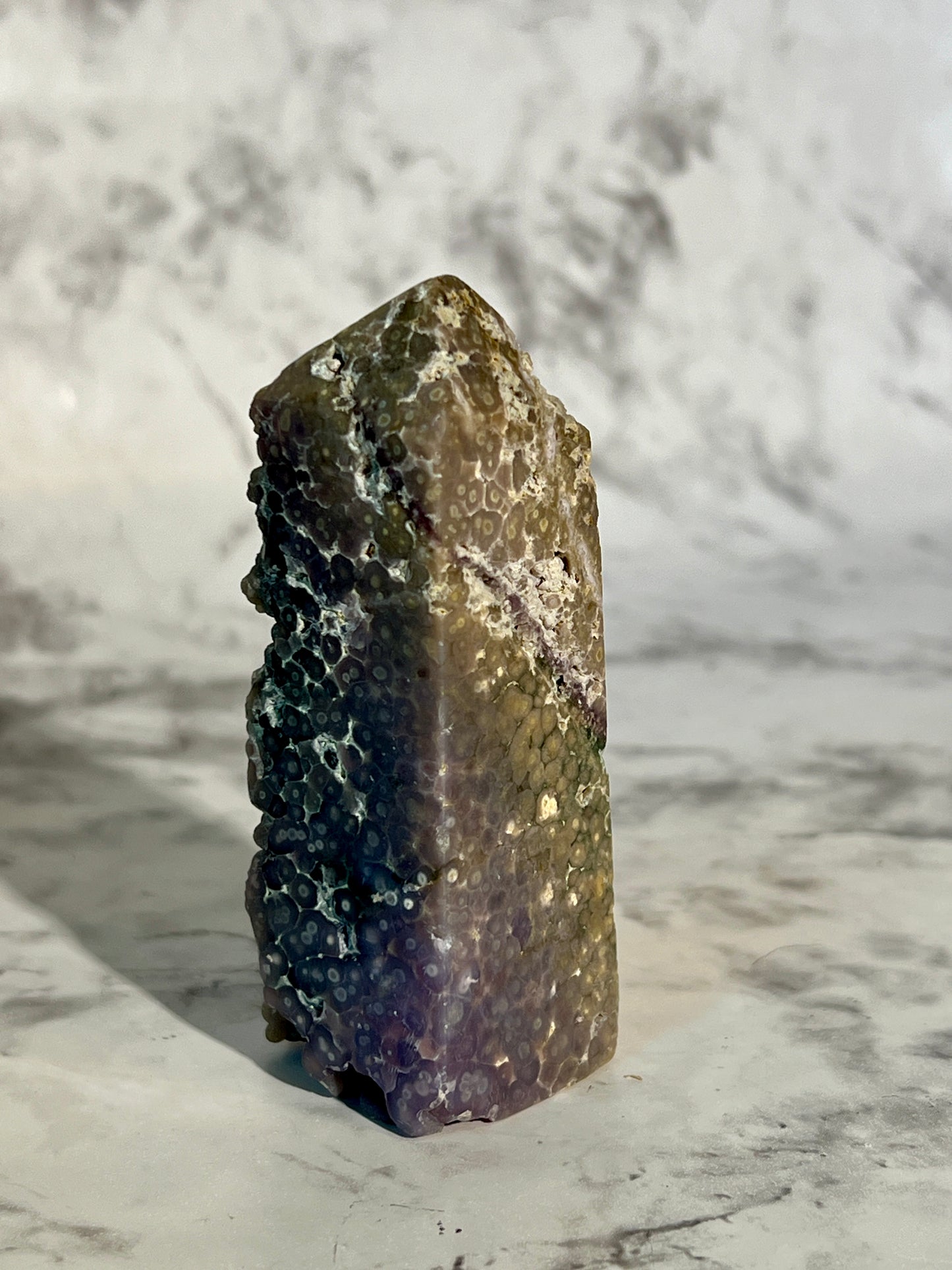 Grape Agate Specimen Tower