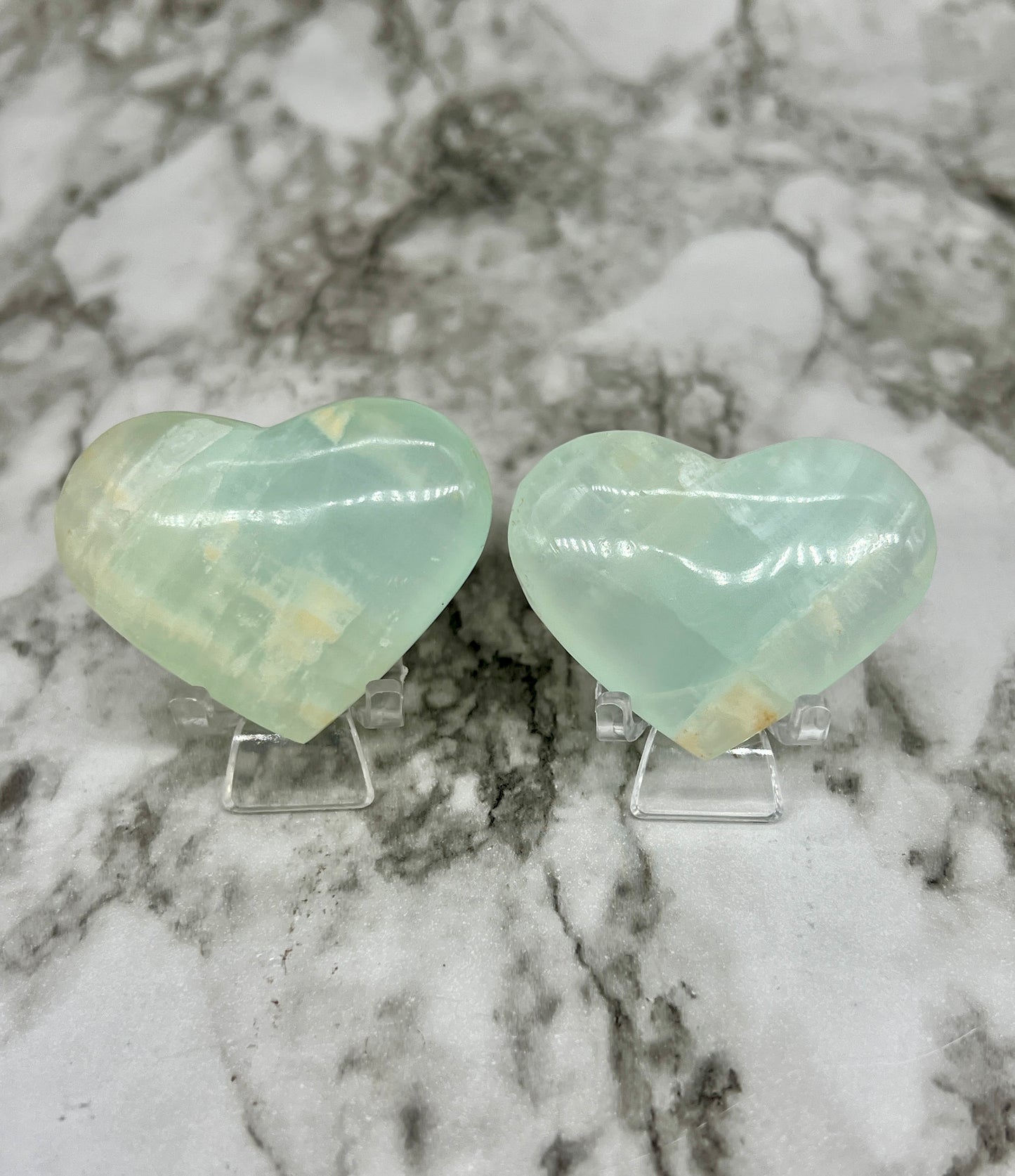 Aqua Caribbean Calcite Transparent Heart