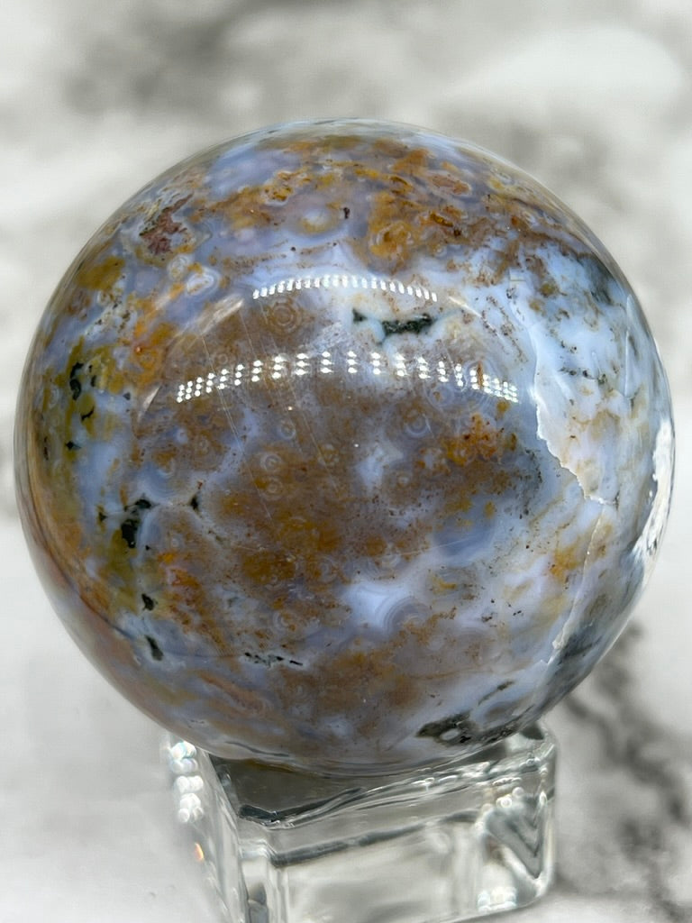 Orbicular Ocean Jasper Sphere