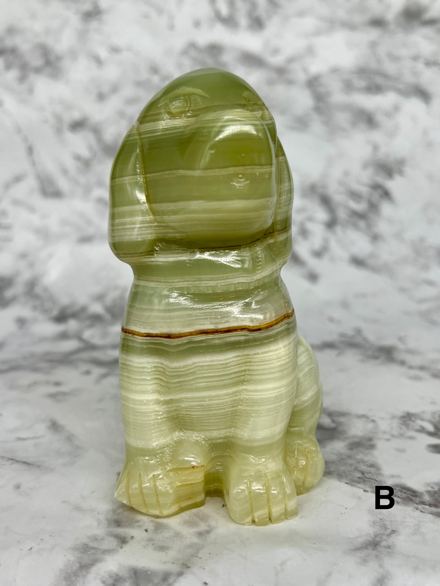 Green Onyx Dog Carving