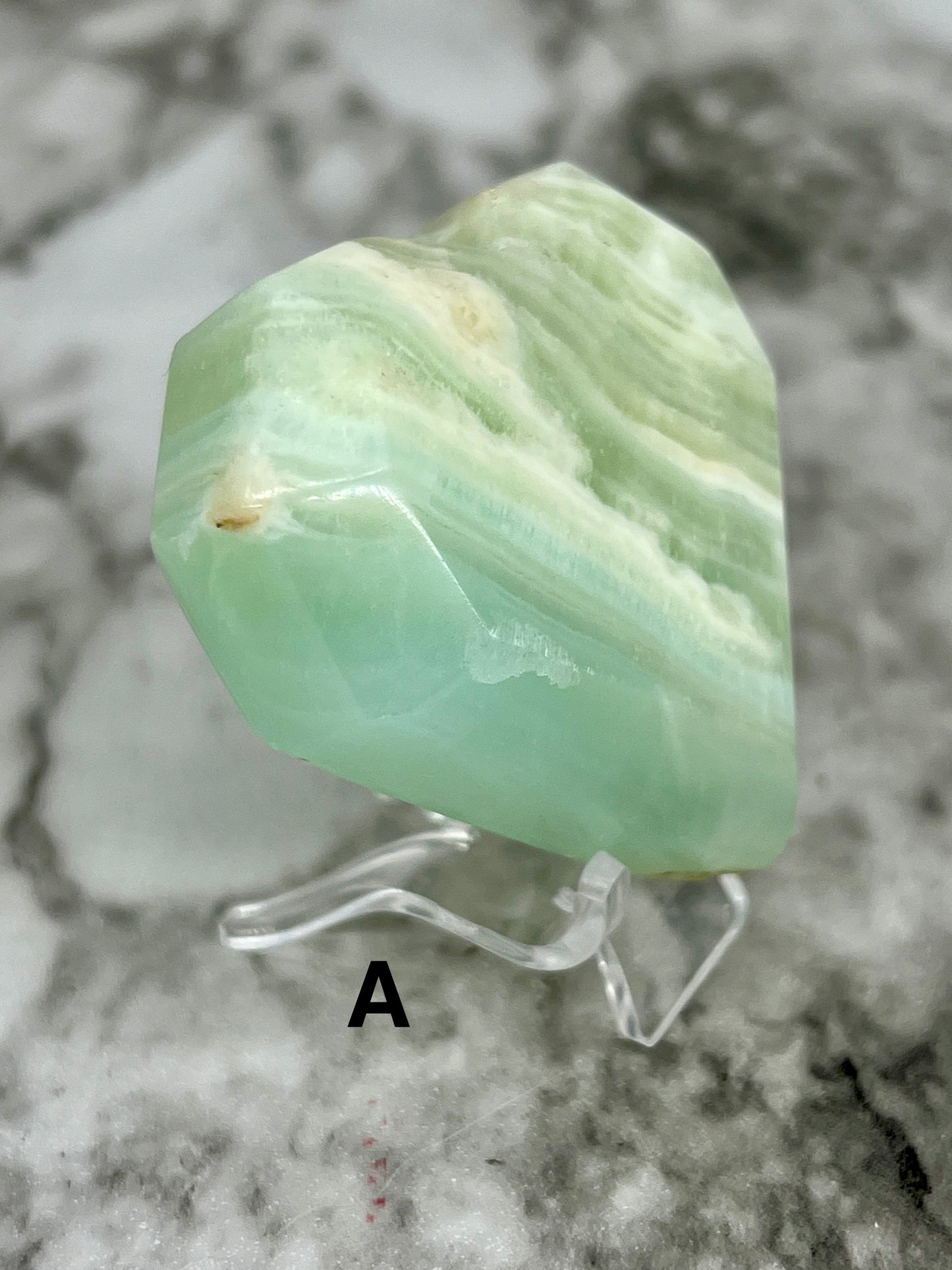 Aqua Caribbean Faceted Calcite Heart