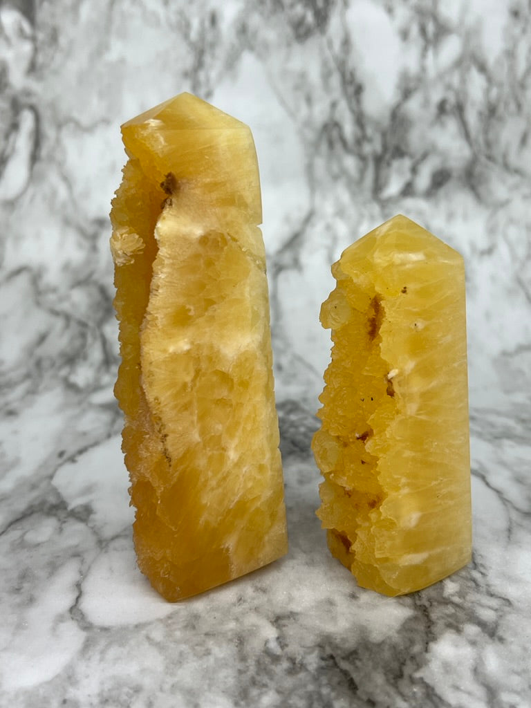 Orange Calcite Specimen Tower