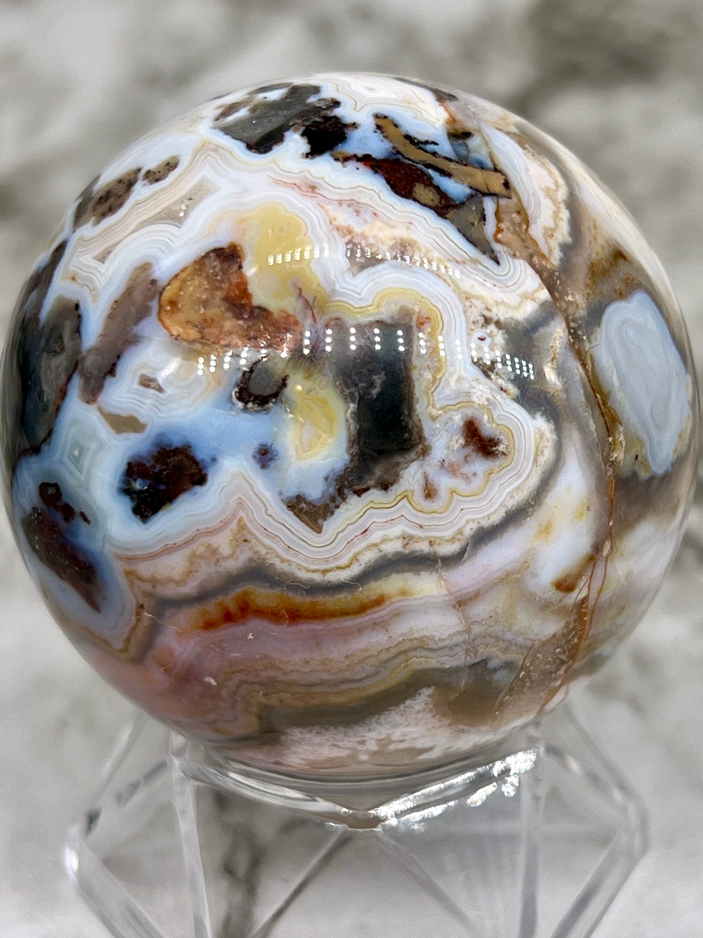 Mexico Crazy Lace Agate Sphere