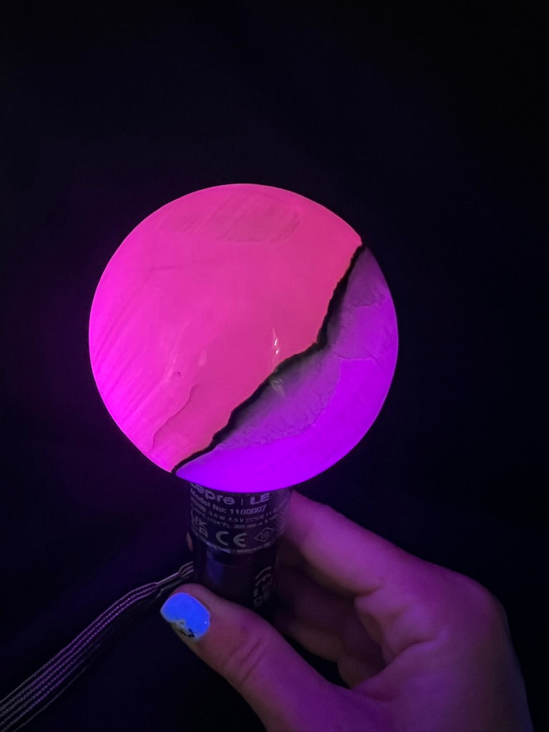 UV-Reactive Smokey-Pink Mangano Sphere