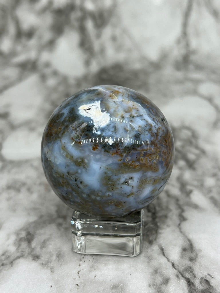 Orbicular Ocean Jasper Sphere