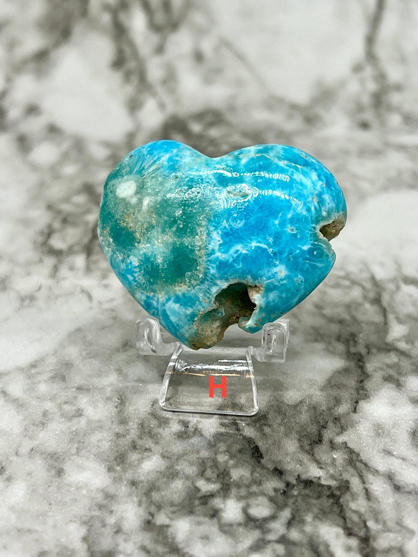 Blue Aragonite & Smithsonite Heart