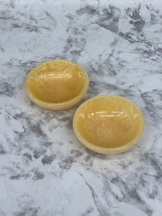 Orange Calcite Mini Bowl / Carving