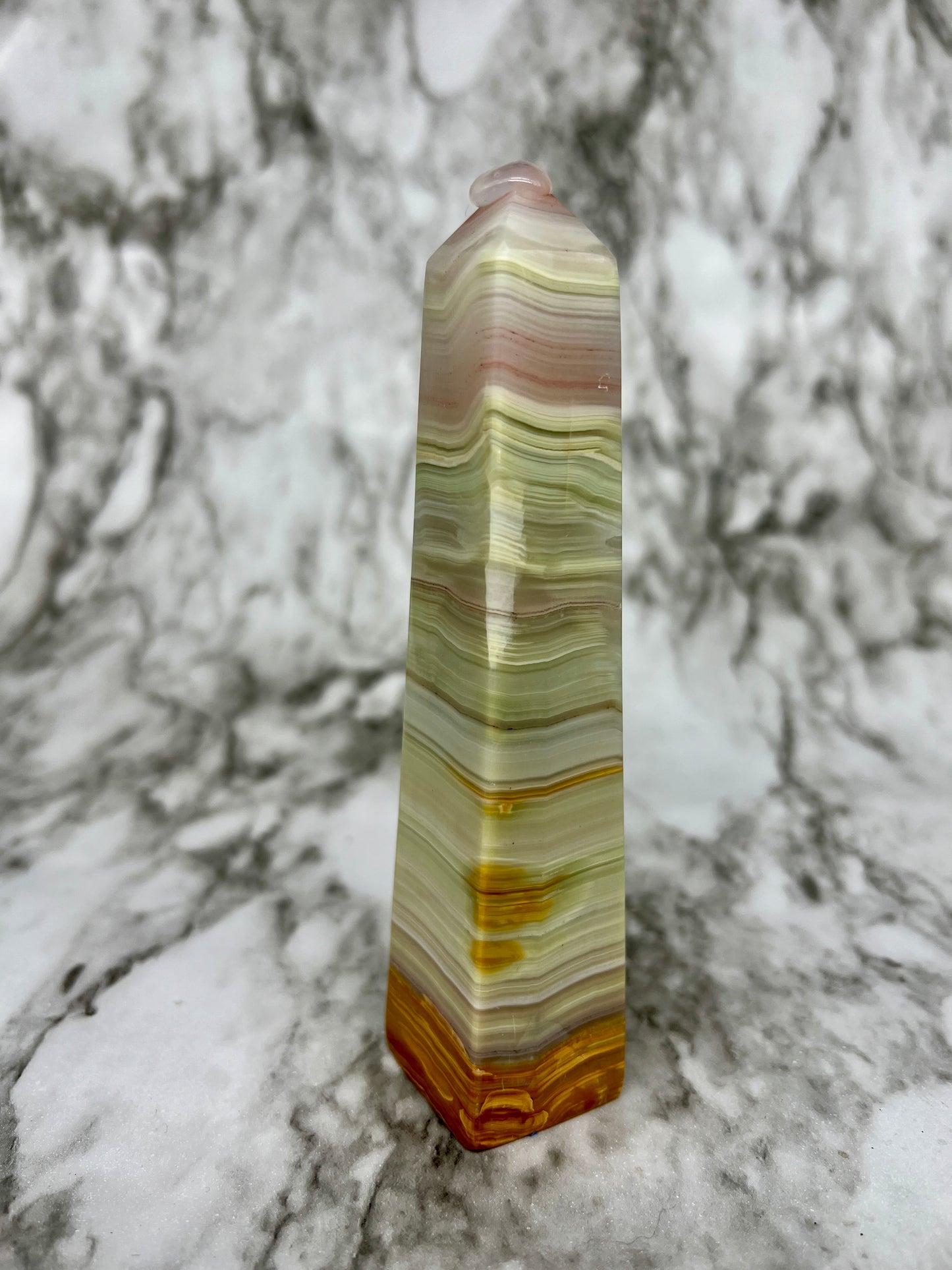 Pink Banded Onyx Tower