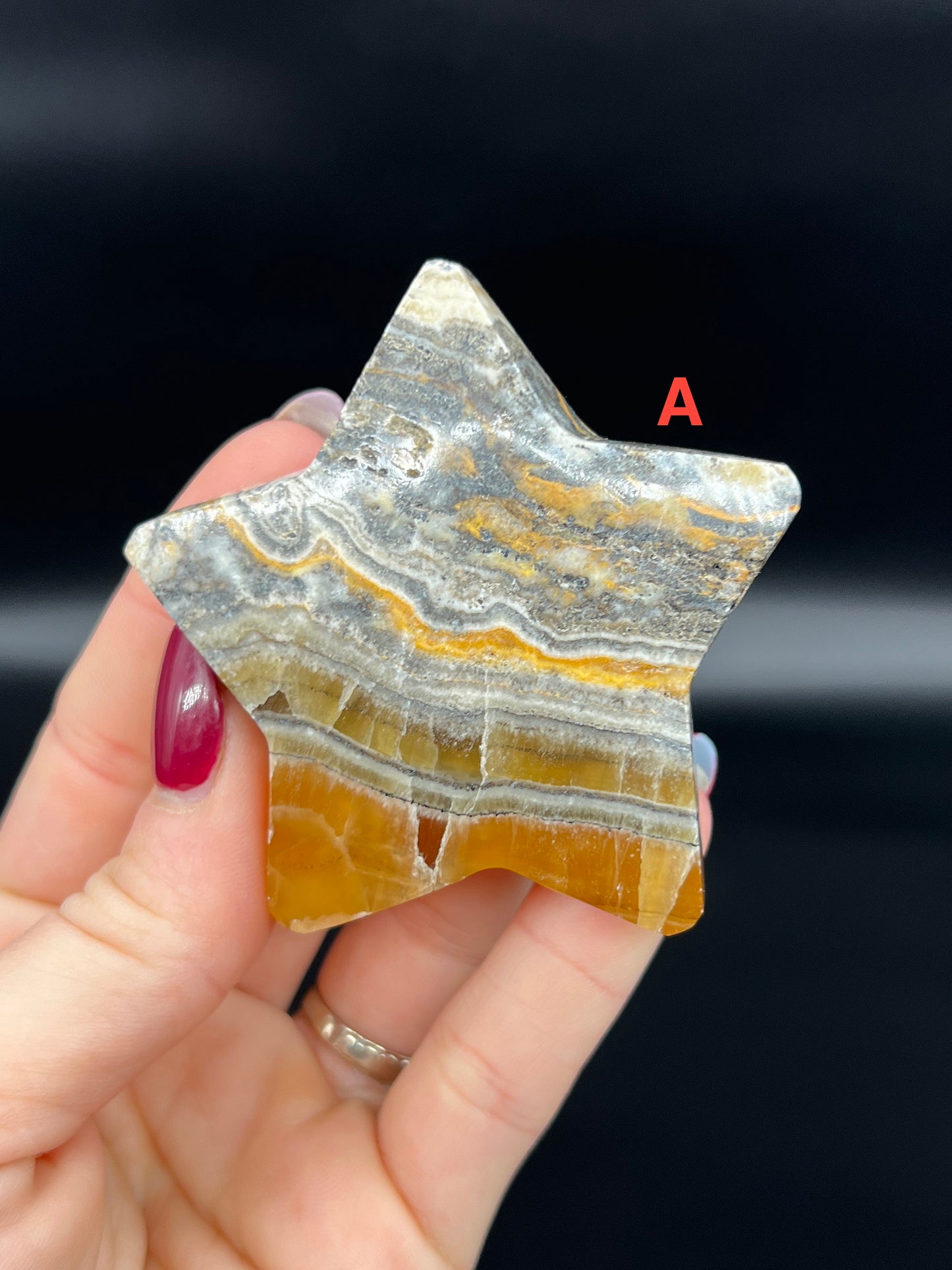Bumblebee Calcite Star Carving