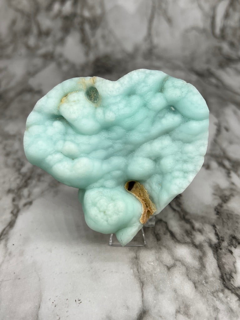 Blue Aragonite & Smithsonite Specimen Heart