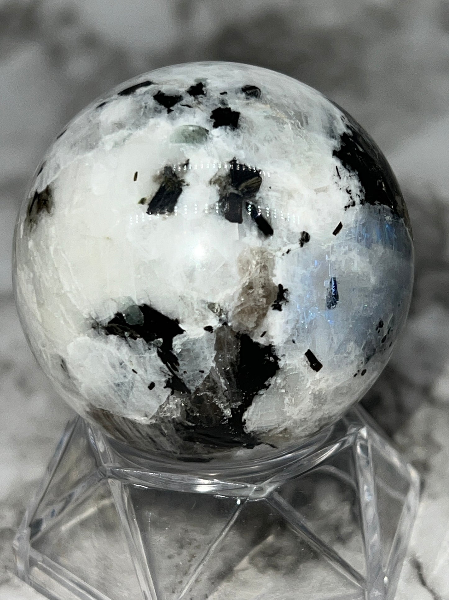 Rainbow / Blue Flash Moonstone Sphere