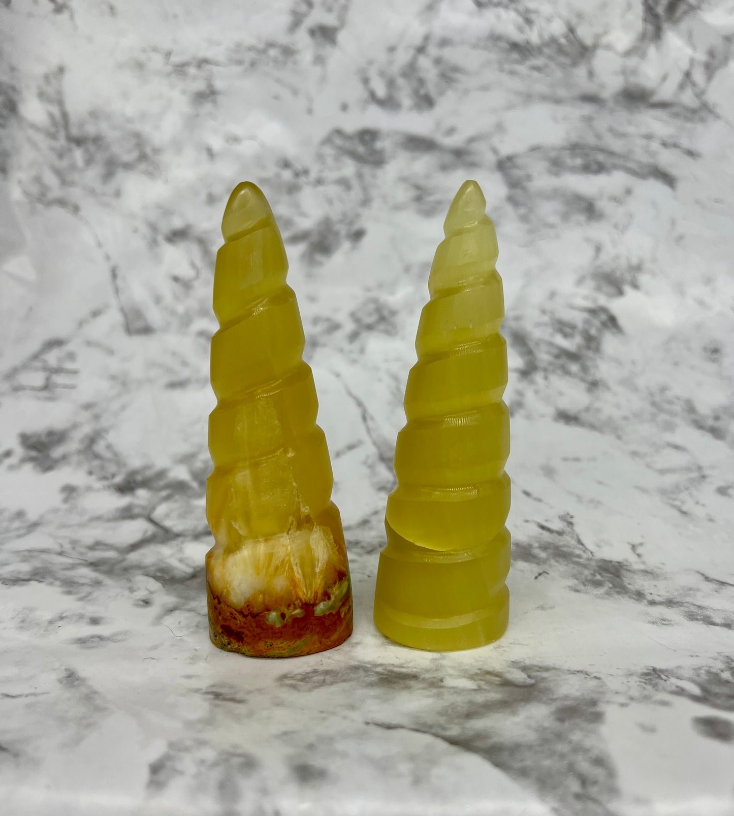 Lemon Calcite Flame / Unicorn Horn Carving