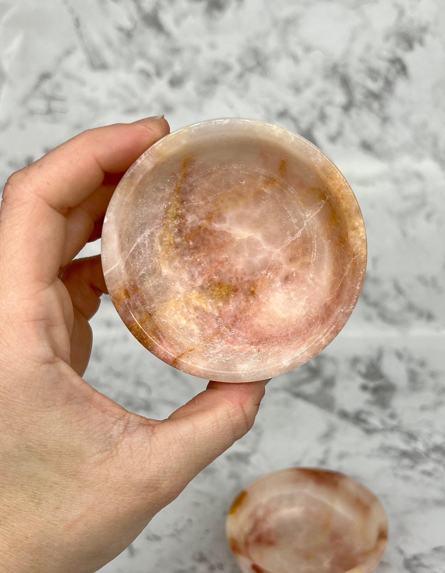 Peach Calcite Mini Bowl / Carving