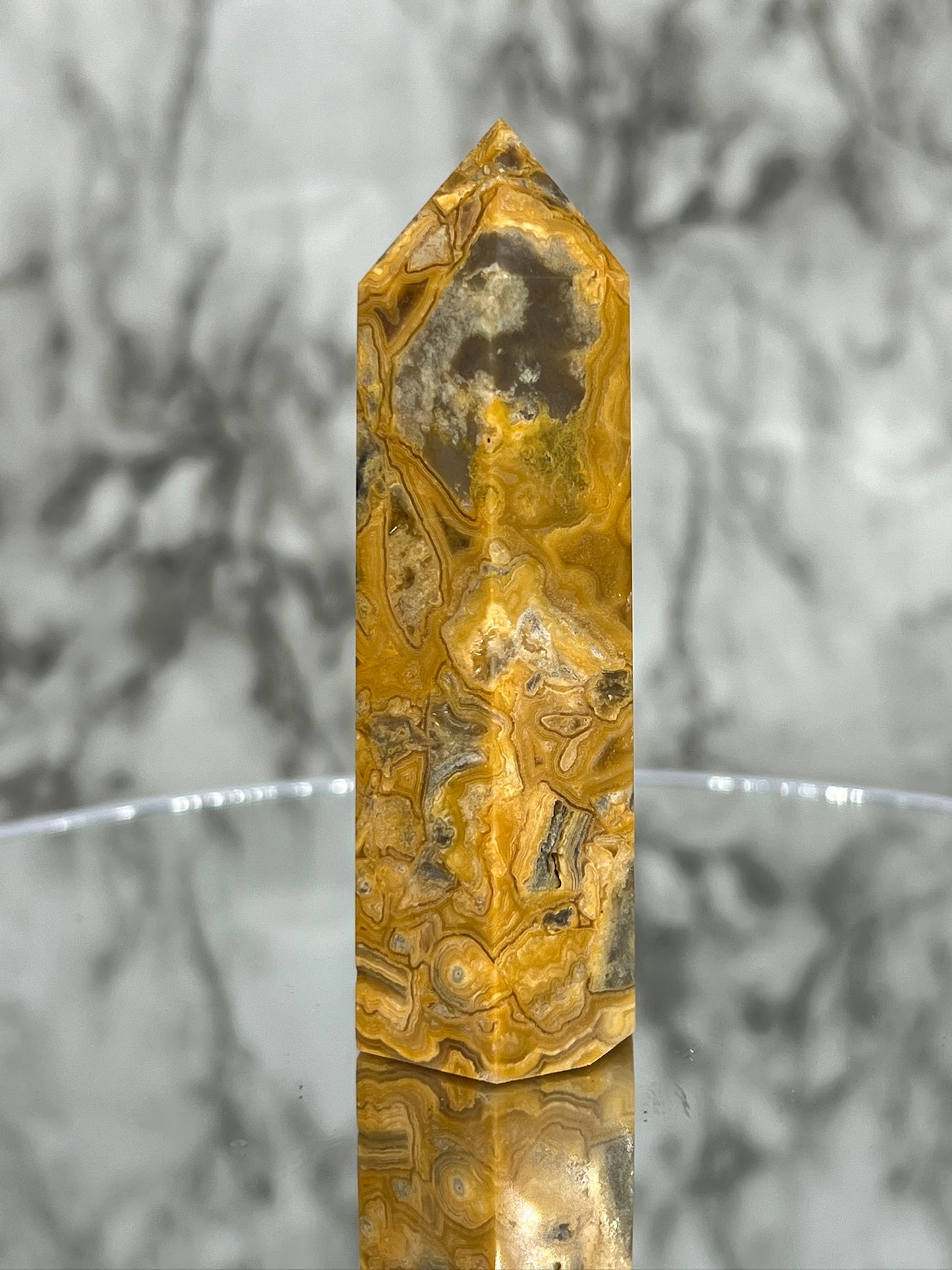 Yellow Crazy Lace Agate Point