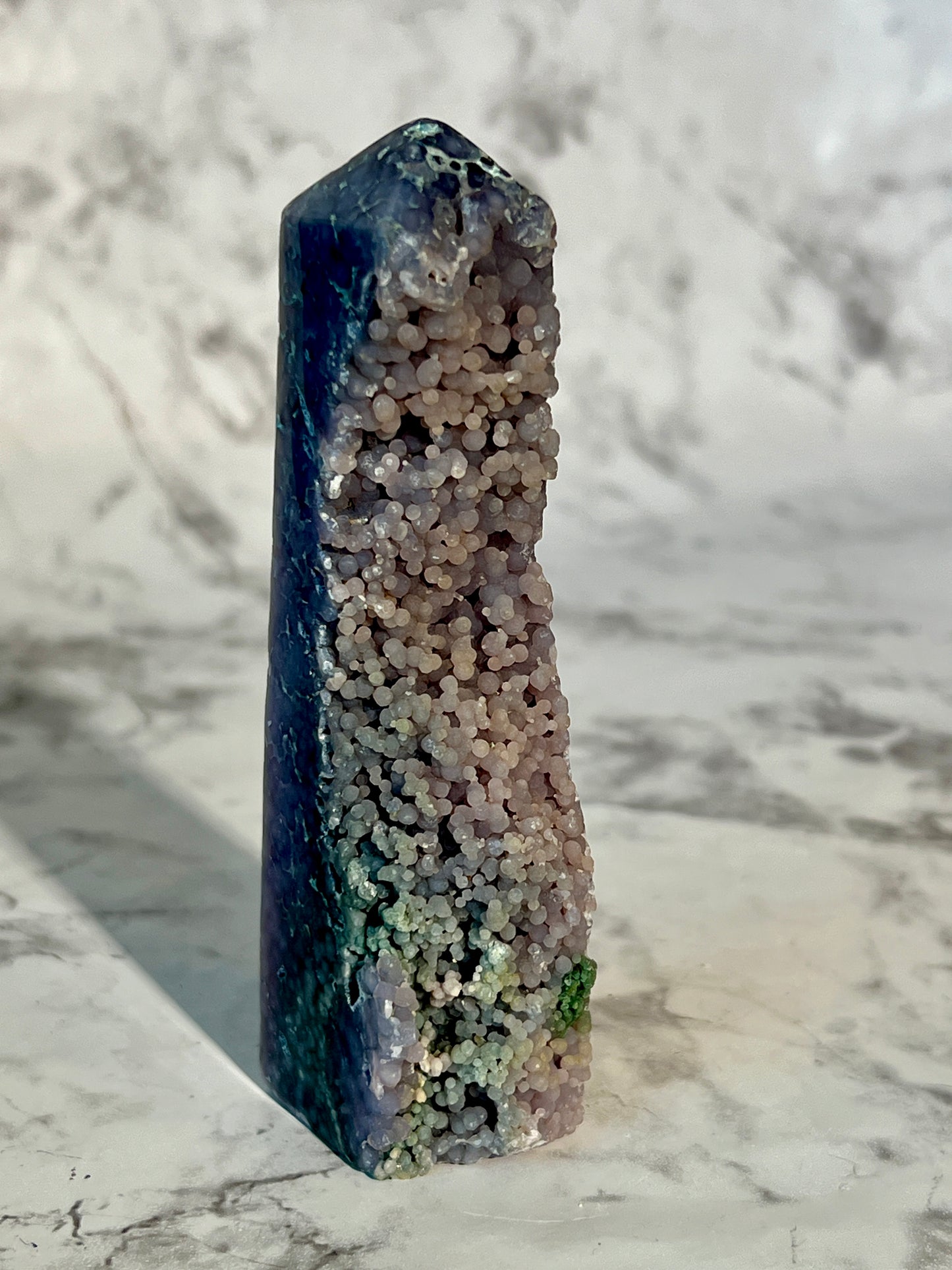 Grape Agate Specimen Tower