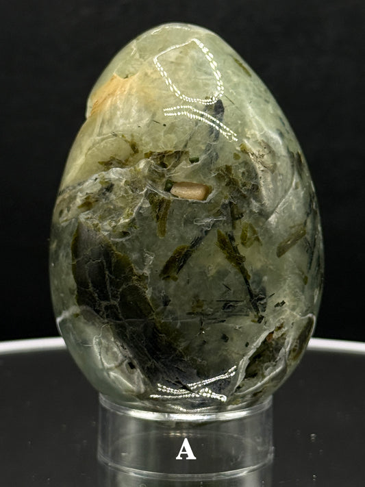 Prehnite Egg Carving