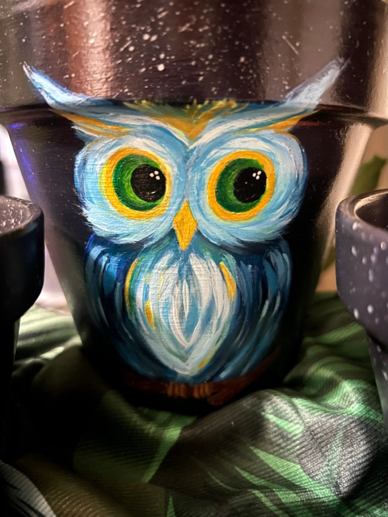 Owl Hand-painted Pot